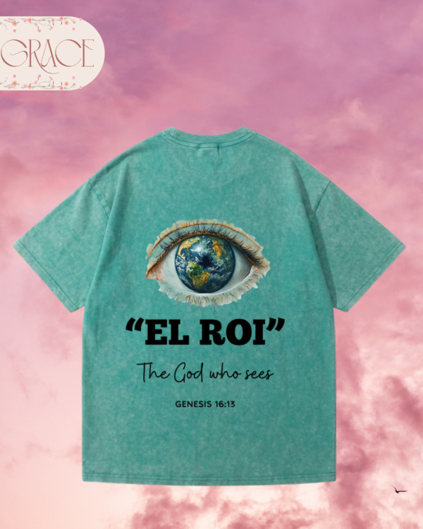 Franela Acid Washed Cristiana - Colección El Roi Doble Cara (Premium)