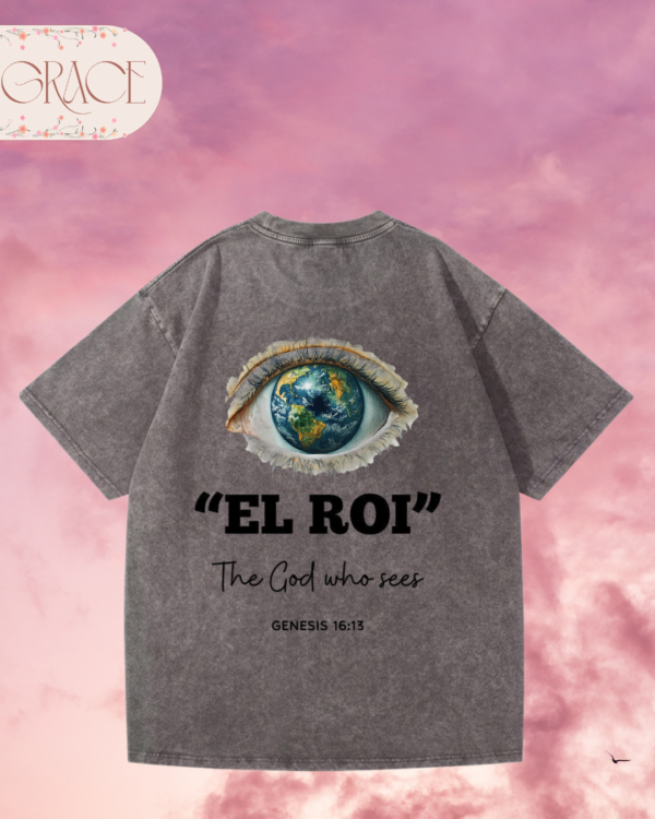 Franela Acid Washed Cristiana - Colección El Roi Doble Cara (Premium)