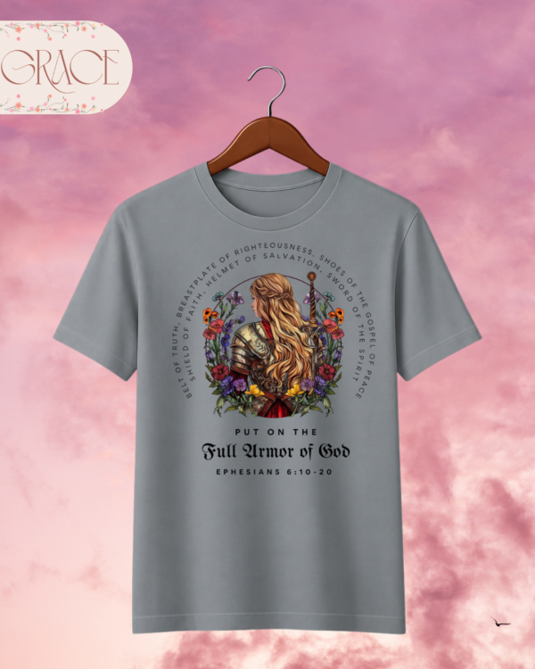 Camiseta de Mujer "Full Armor of God" Guerrera (Doble Estampado) – Colección Damas