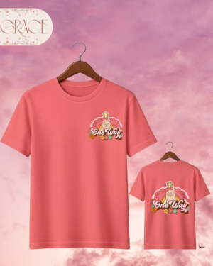 Camiseta Premium «One Way (Retro Rainbow)» -- Edición Coral (Doble Estampado)