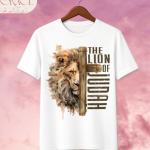 Camiseta "The Lion of Judah" – Christian Cross and Lion Tee