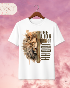 Camiseta "The Lion of Judah" – Christian Cross and Lion Tee