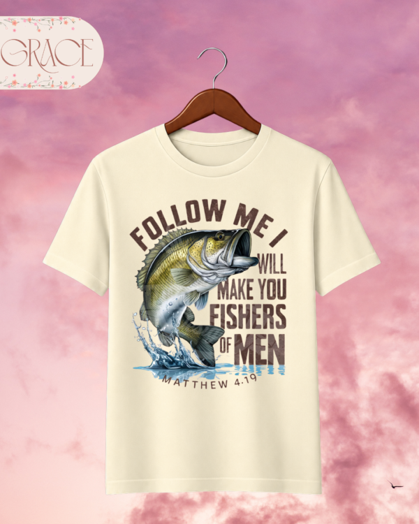 Camiseta "Fishers of Men" – Matthew 4:19 Christian Fishing Tee