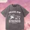 7 Franela Acid Washed Cristiana - Colección Praise Him With The Strings Guitarra (Premium)