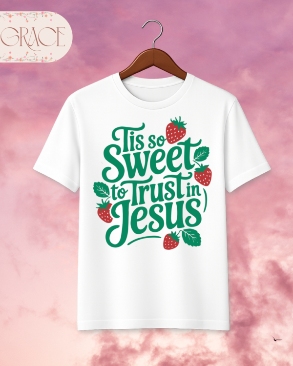 70 Camiseta Premium «'Tis so Sweet to Trust in Jesus» -- Edición Off White