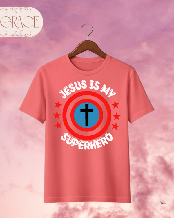 Camiseta Infantil "Jesus Is My Superhero" – Colección Kids (Unisex)