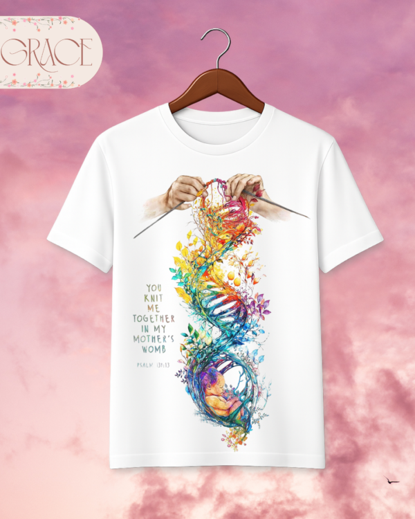 Camiseta Premium «You knit me together (Psalm 139:13)» -- Edición Off White