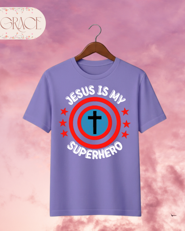 Camiseta Infantil "Jesus Is My Superhero" – Colección Kids (Unisex)