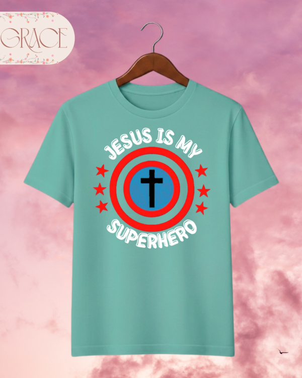 Camiseta Infantil "Jesus Is My Superhero" – Colección Kids (Unisex)