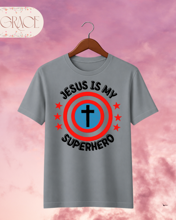 Camiseta Infantil "Jesus Is My Superhero" – Colección Kids (Unisex)