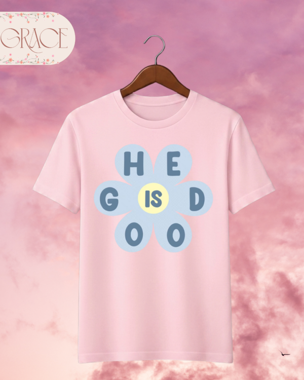 Camiseta Infantil "He Is Good Daisy" – Colección Kids (Niñas)