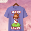 Camiseta Infantil "Jesus Loves U" Chibi – Colección Kids (Niñas)