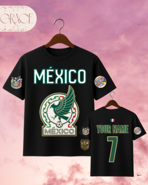 Custom Mexico Heavyweight Soccer Jersey T-Shirt (230 GSM) – 2026 World Cup Edition (Double Sided Print)